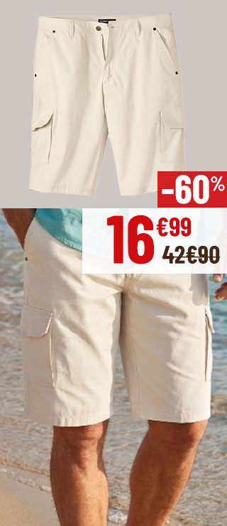 Le Bermuda Cargo en Toile Santorin à 16 euros 99