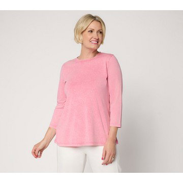 LOGO Principles by Lori Goldstein Stitch Detail 3/4 Sleeve Top