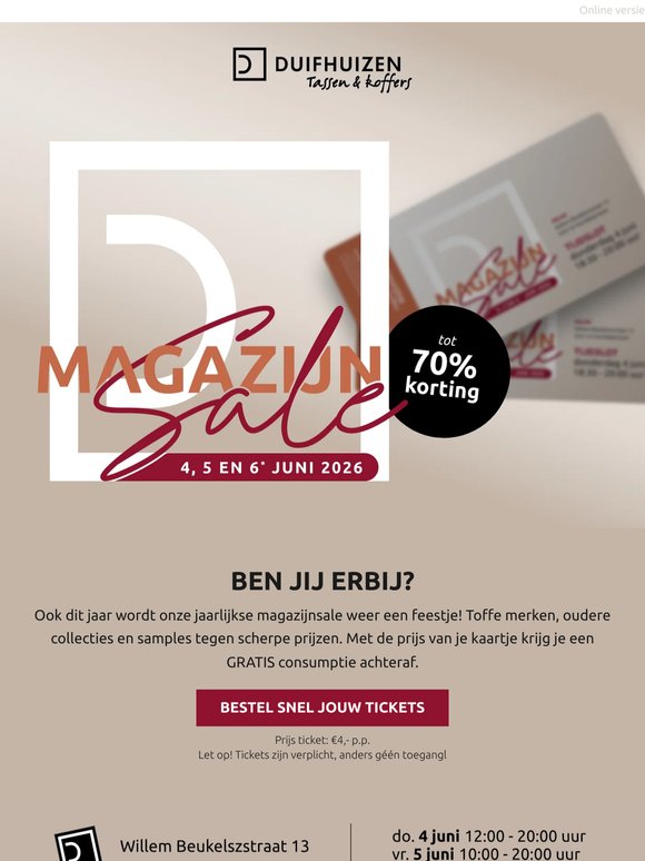 MAGAZIJNSALE: heb jij je kaartje al bemachtigd?!