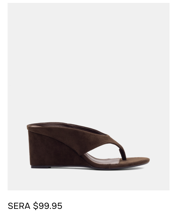 Sera Wedge Thong Chocolate Microsuede
