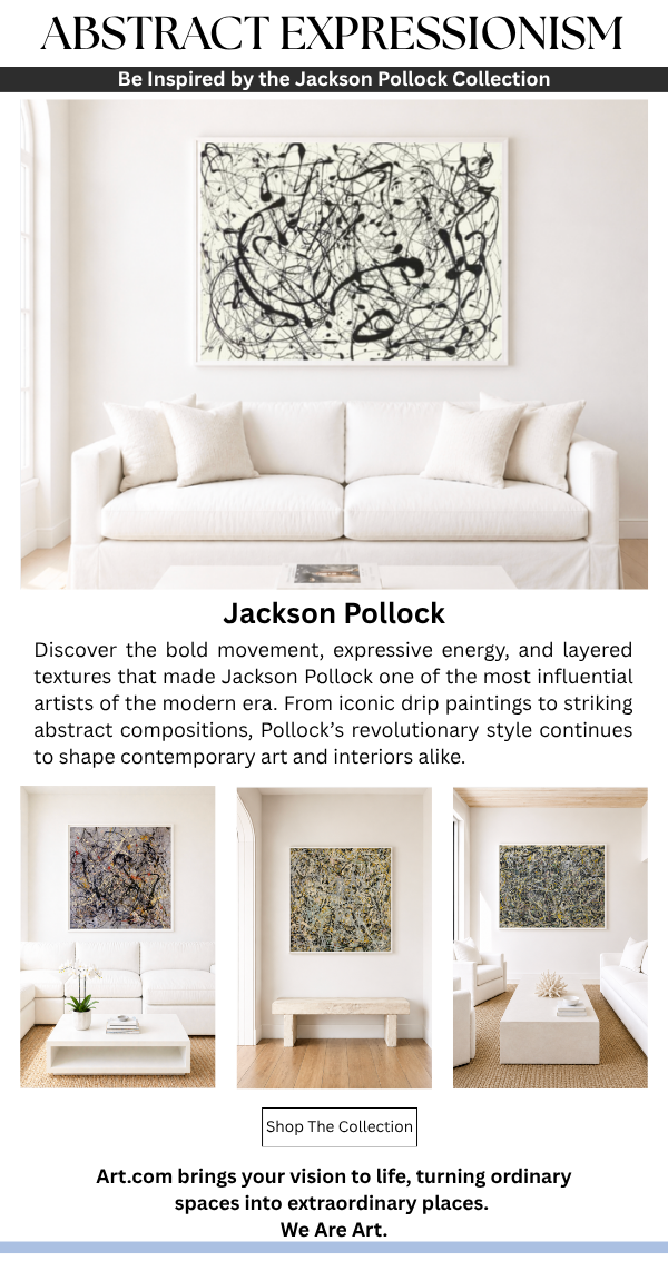 Abstract Expressionism - Be Inspired by the Jackson Pollock Collection. Discover bold movement, expressive energy, and layered textures that made Pollock one of the most influential artists of the modern era.