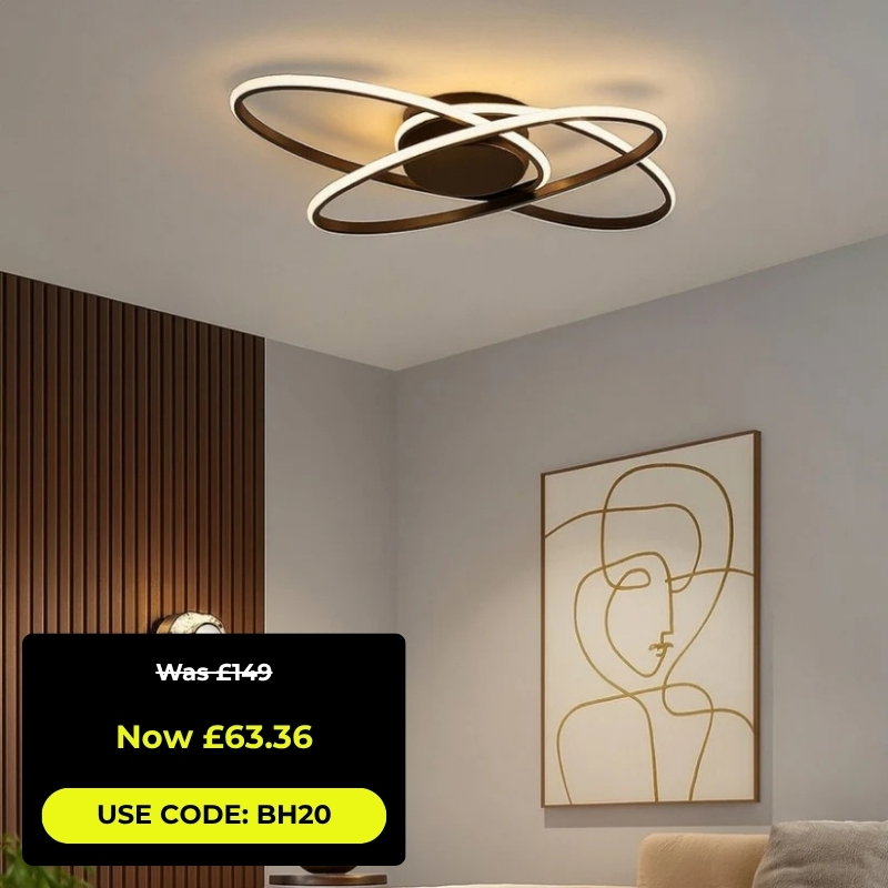 Astra 3 Light Black LED Semi Flush Ceiling Light