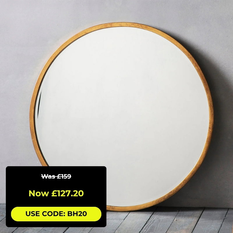 Higgins Round Antique Gold Mirror