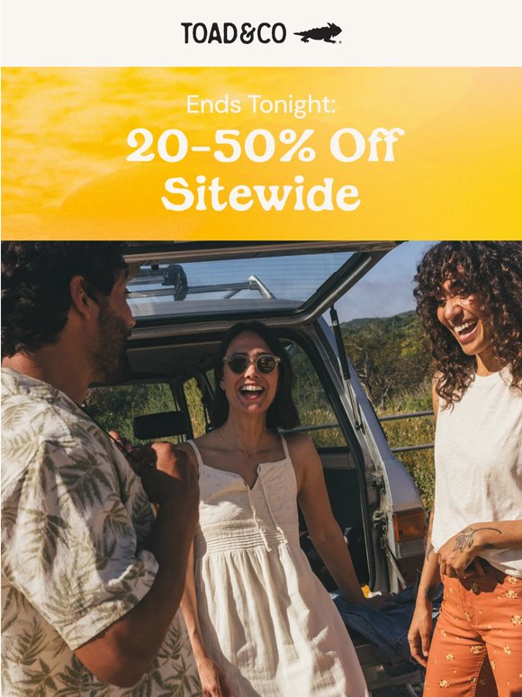 Ends Tonight: 20-50% Off Sitewide