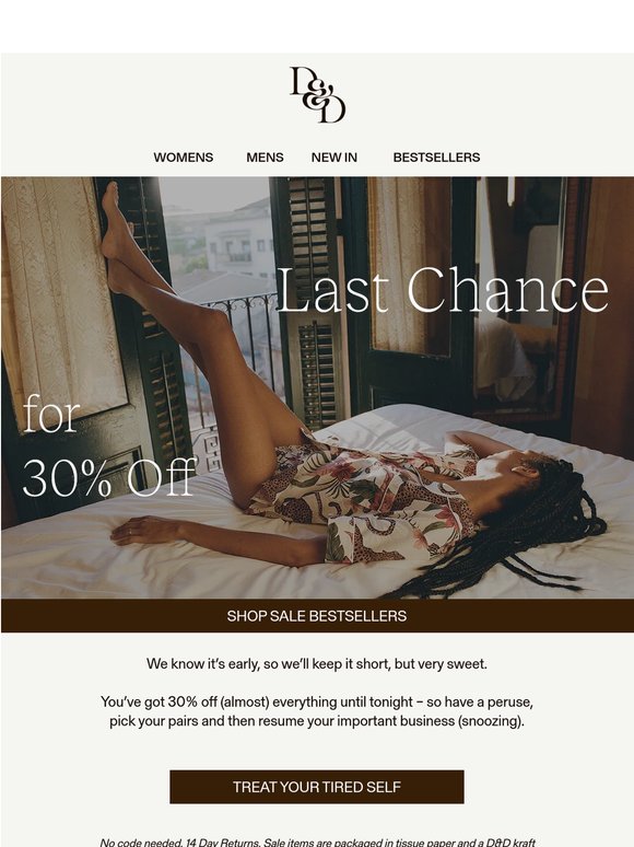 30% Off Ends Tonight, Folks