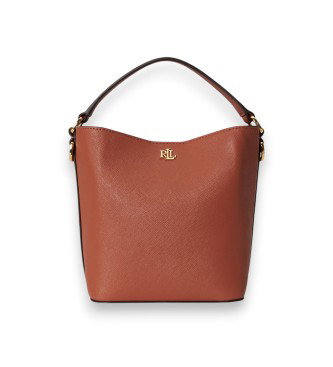 Bolso saco Reese pequeño de piel cruzada marrón