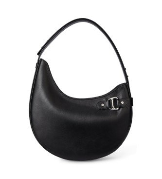 Bolso de hombro Tasha grande de piel negro