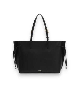 Bolso de piel Tote Ava grande negro