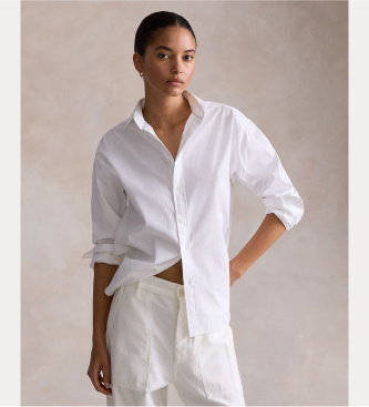 Camisa de algodón Relaxed Fit blanco