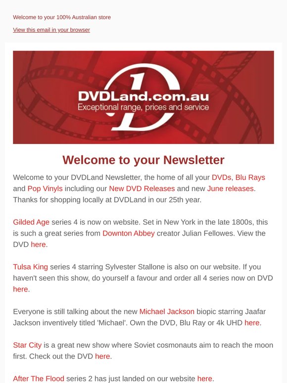 DVDLand Newsletter - Gilded Age 4, Tulsa King 4, Michael, Marley, After The Flood 2 🌊