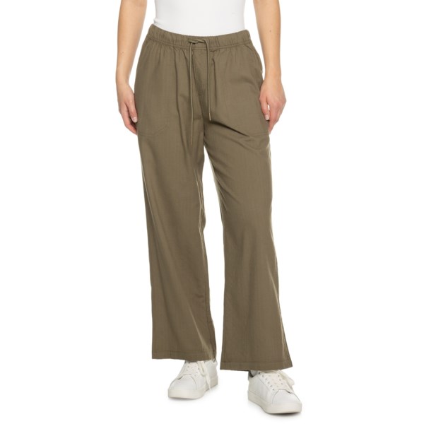 Lands' End Drapey Trousers for Women | Olive Green | Size Large | Lightweight Fabric