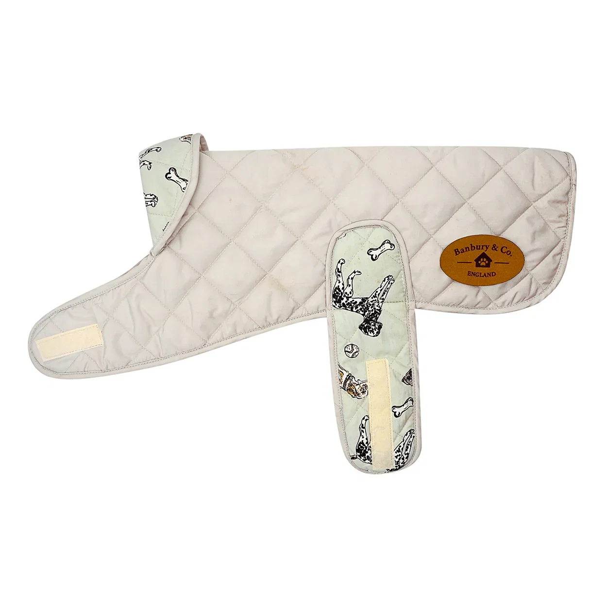 Image of Grey Quilted Dog Coat