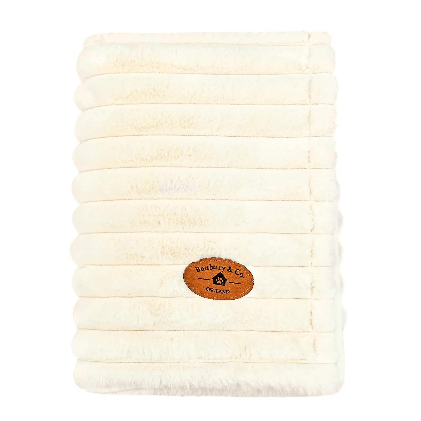 Image of Almond Plush Ribbed Faux <br>Fur Pet Blanket