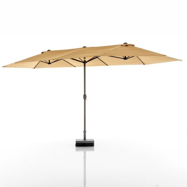XXL-Oval-Sonnenschirm aus Polyester, ca. 4,6 x 2,7 m - Beige
