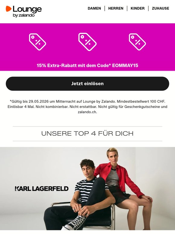15% Extra-Rabatt | KARL LAGERFELD, Napapijri & Michael Kors ⎪ Auf die Schnäppchen, fertig, los