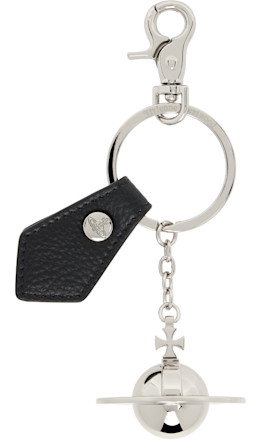 Silver & Black 3D Orb Keychain