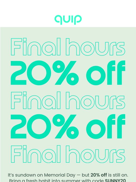 📣 Final call for Memorial Day deals