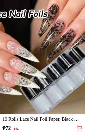 10 Rolls Lace Nail Foil Paper...