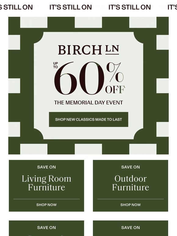The party’s over 🥂 up to 60% off living room furniture ends tonight