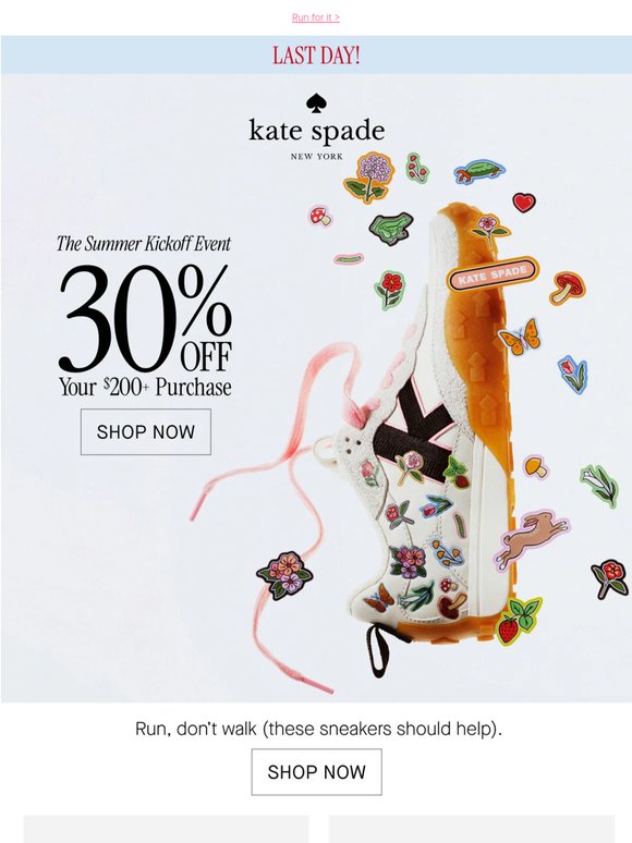 Last day to shop best-selling sneakers at 30% off!
