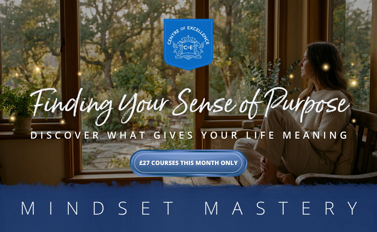 Banner that says finding your sense of purpose