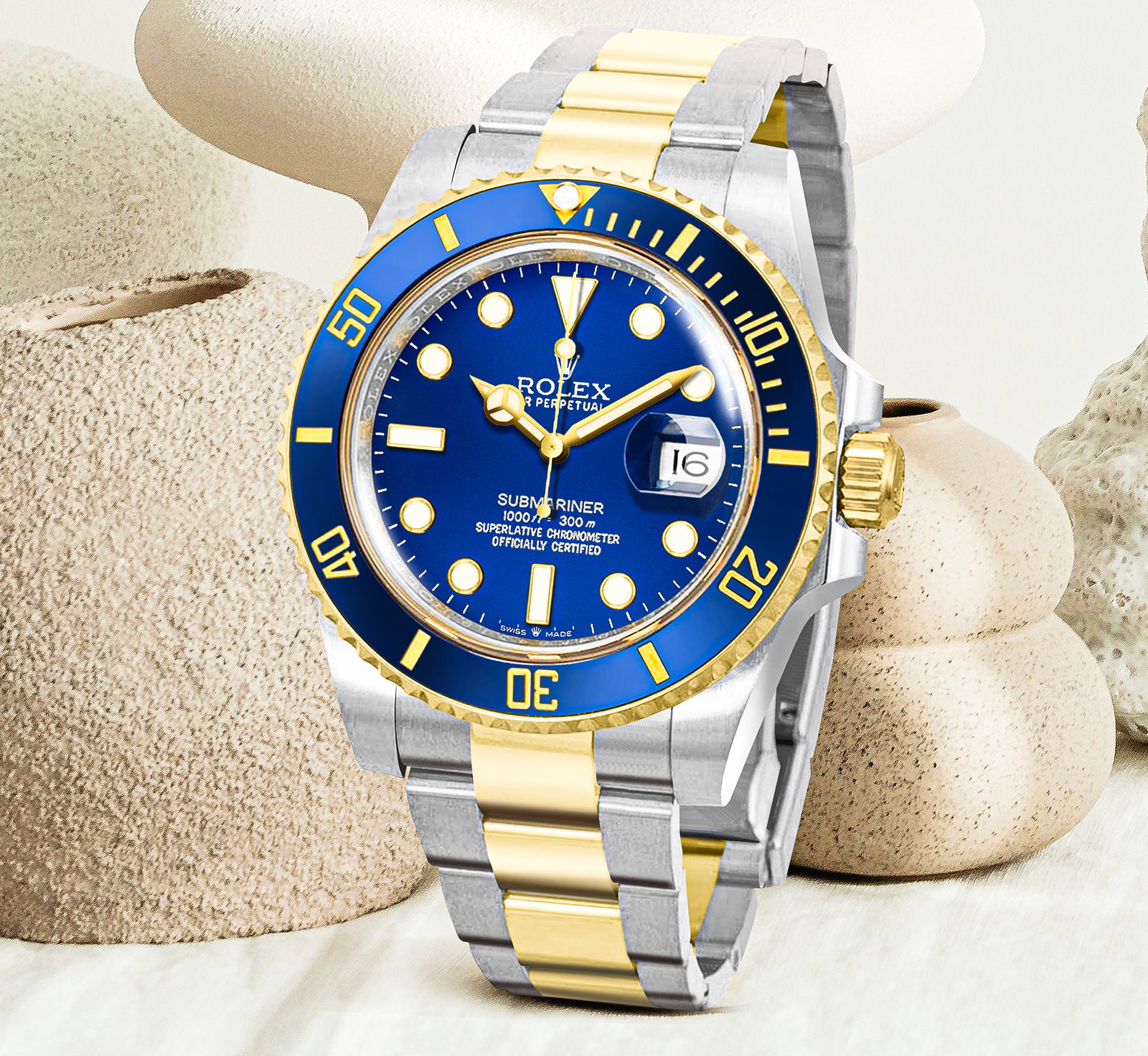 Submariner Date Royal Blue Dial Two Tone Men's Watch 126613LB
