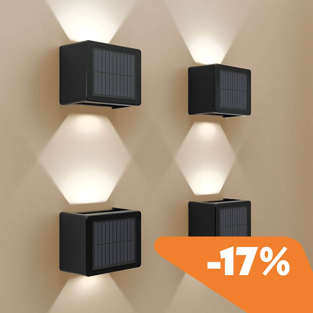 Set of 4 solar wall lights (Up & Down)