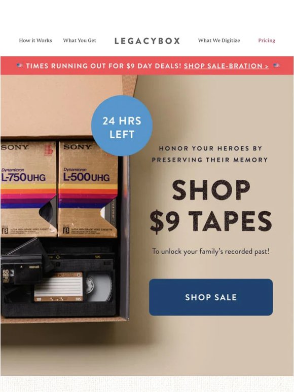 24 hours left for over 60% off tape transfers!