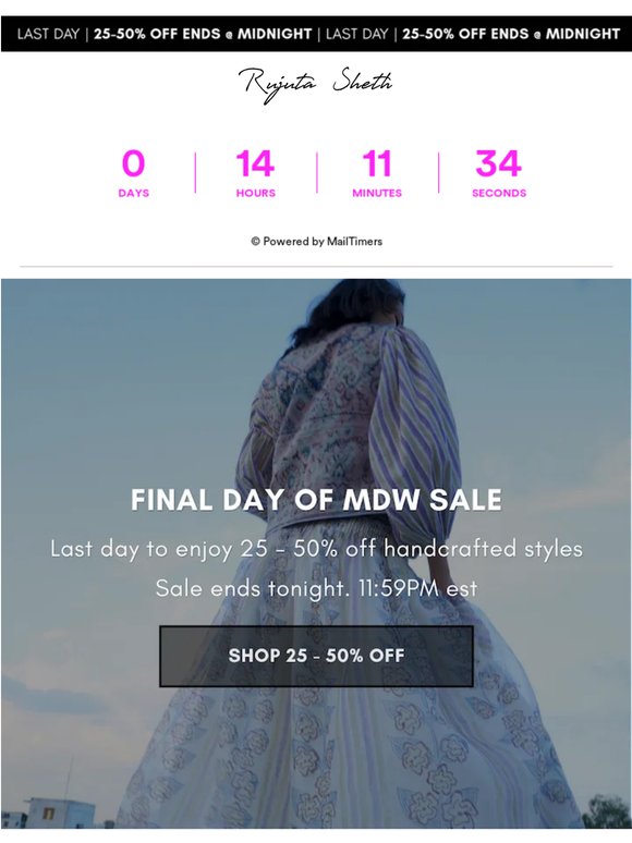 Last Day for 25-50% off