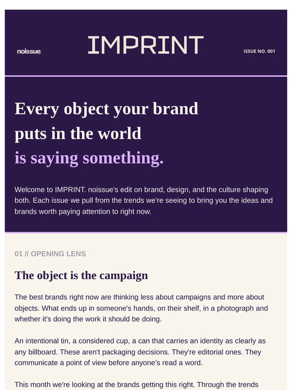 IMPRINT | Why your brand should create things people want to keep.