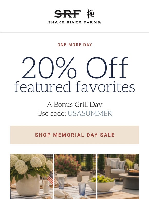20% Off - A Bonus Grill Day
