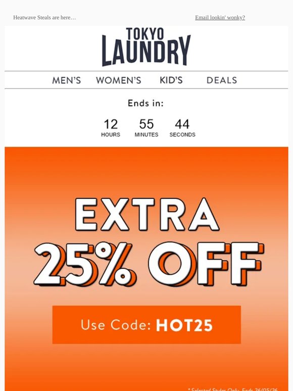 Extra 25% Off – Ends Midnight!