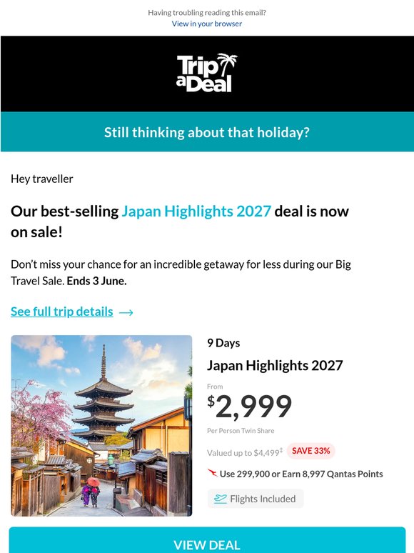 Japan Highlights 2027 is on sale, traveller!