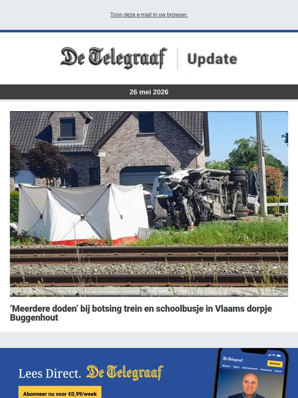 ’Meerdere doden’ bij botsing trein en schoolbusje in Vlaanderen