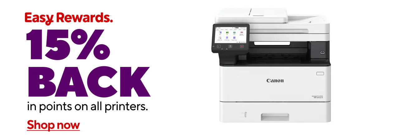 15% back in points on all printers