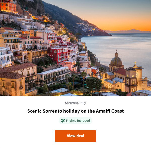 Scenic Sorrento holiday on the Amalfi Coast
