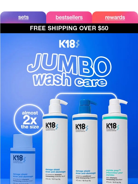 jumbo wash care = fewer restocks