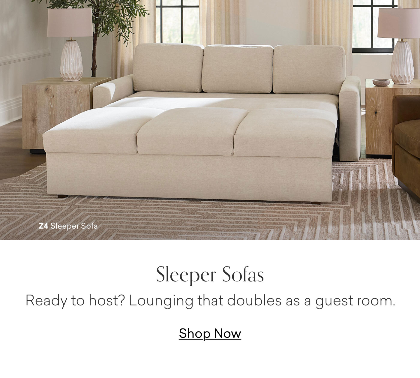 Sleeper Sofas: Ready to host? Lounging that doubles as a guest room.