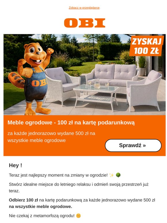 ☀️ Kup meble ogrodowe i zyskaj 100 zł