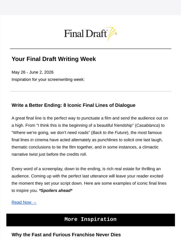 Write a Better Ending: 8 Iconic Final Lines of Dialogue