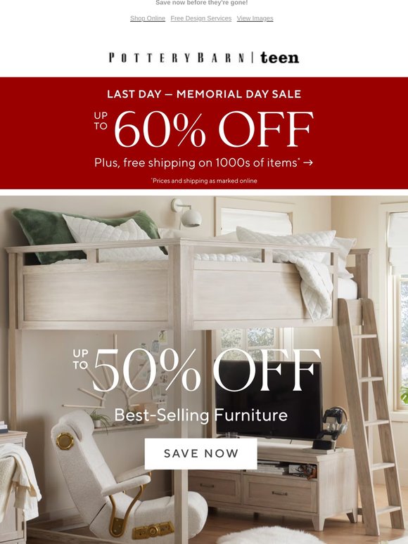 HOURS LEFT ⏰ Up to 50% off furniture