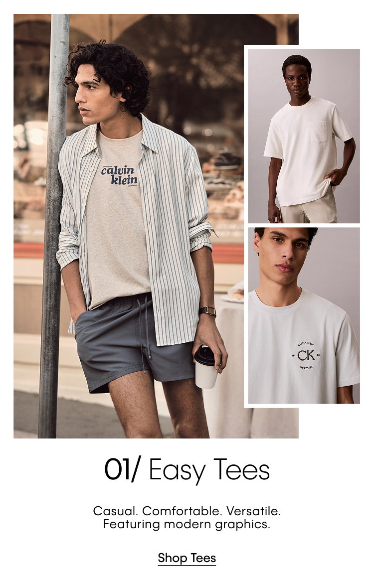 1. Easy Tees. Casual. Comfortable. Versatile. Featuring modern graphics. Shop Tee.