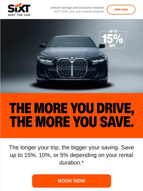 Extra days? Extra discount! Up to 15% off