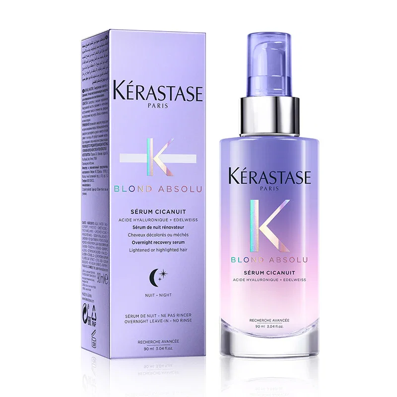 Image of Kerastase blond absolu serum cicanuit - siero fortificante color lavanda senza risciacquo. protegge dal calore i capelli biondi decolorati
