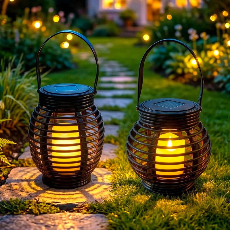 2 Solar Rattan Lanterns