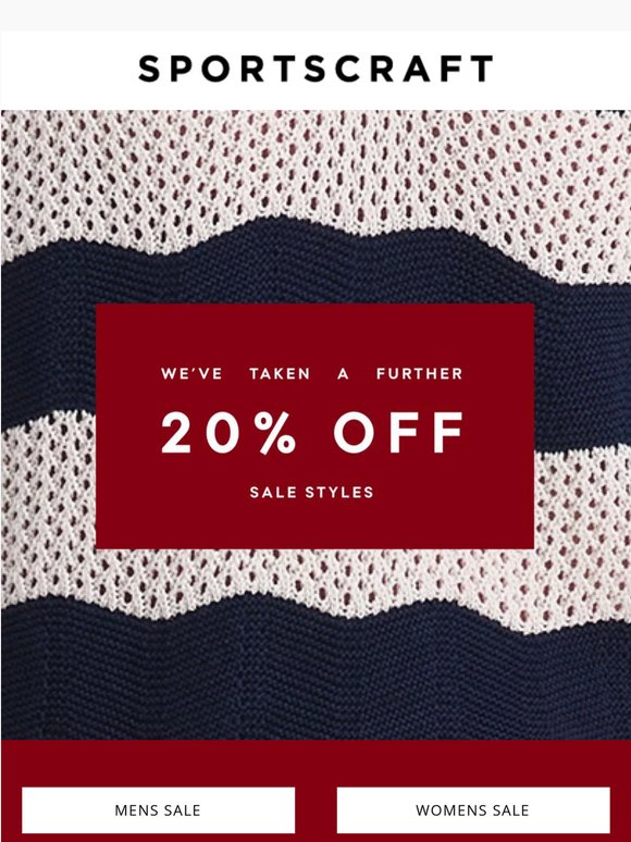 We've Taken A Further 20% Off Sale Styles