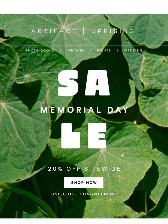 EXTENDED: 20% off sitewide