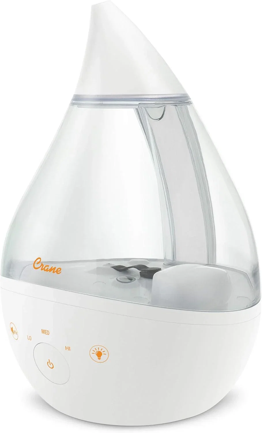 Image of Crane 4-in-1 Drop Ultrasonic Cool Mist Humidifier, Clear & White