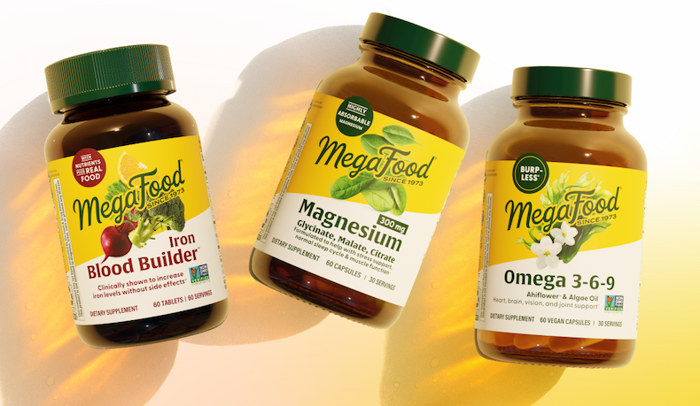 MegaFood Best Sellers | Iron Blood Builder | Magnesium 300 mg | Omega 3-6-9