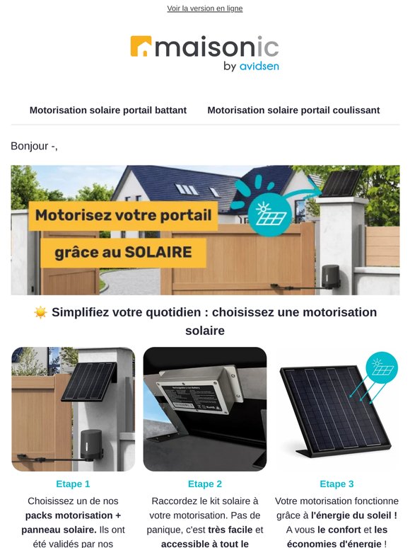 ☀️ Motorisez votre portail grâce au solaire